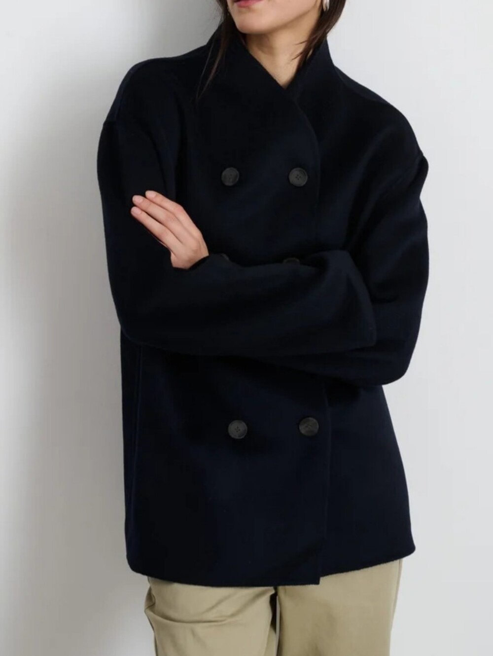Alex Mill SOPHIA BLACK WOOL Coat SIZE L NWOT